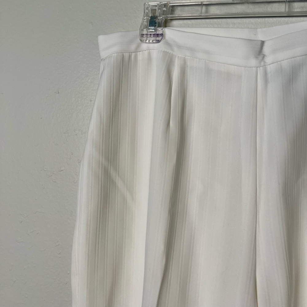 Size 12P Kasper White Straight Leg Trousers